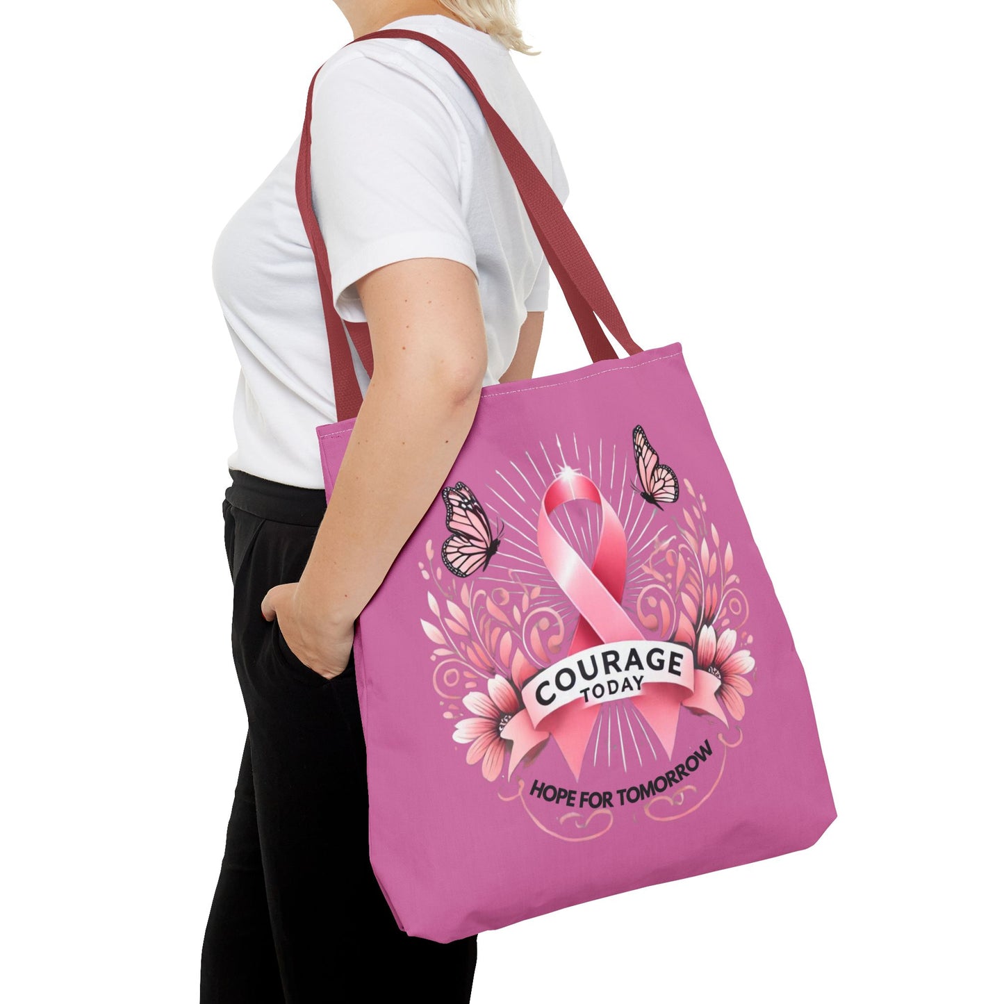Courage Today... Breast Cancer Awareness Tote Bag