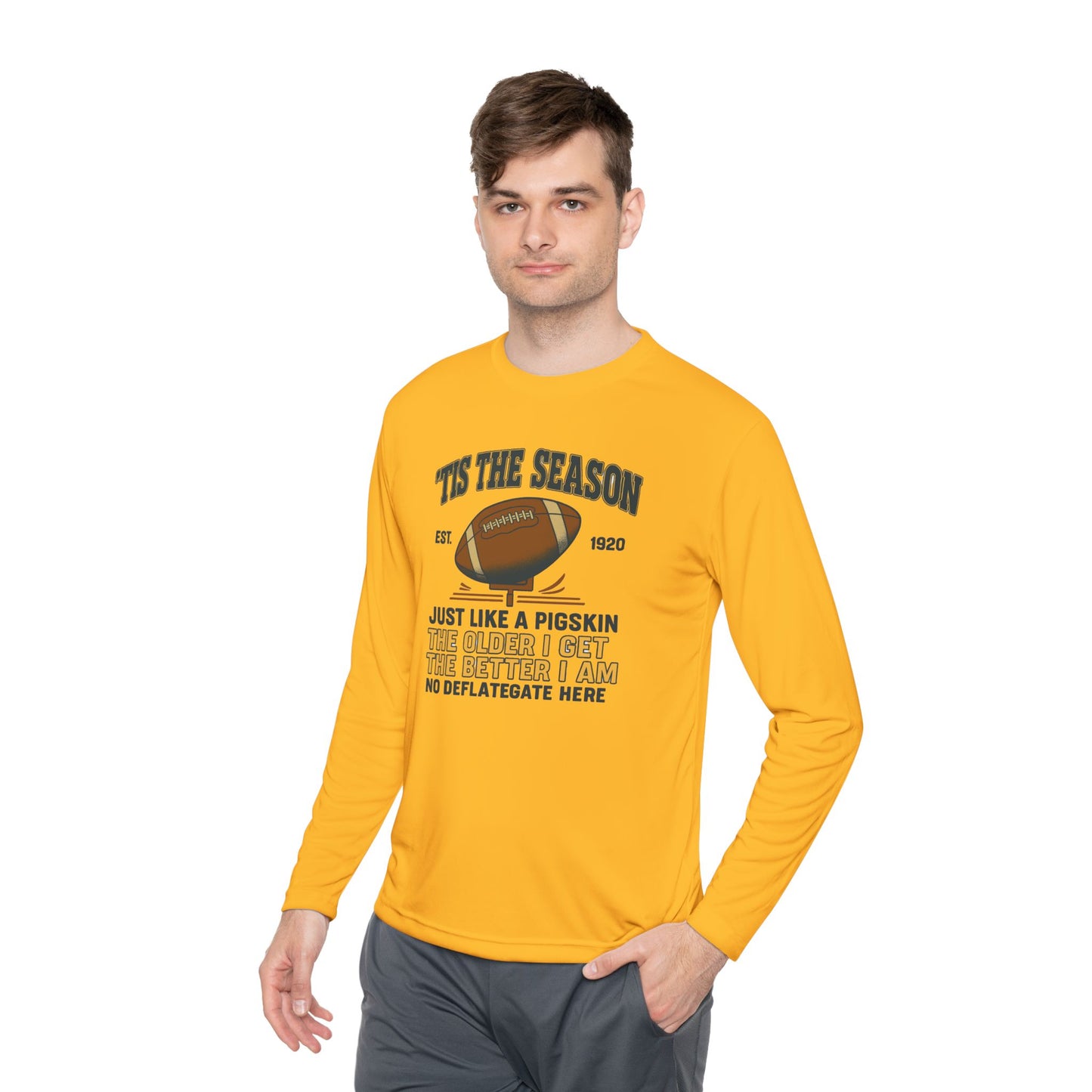'TIS THE SEASON, Festive Long Sleeve Tee for Football Lovers, Perfect Gift for Sports Dads