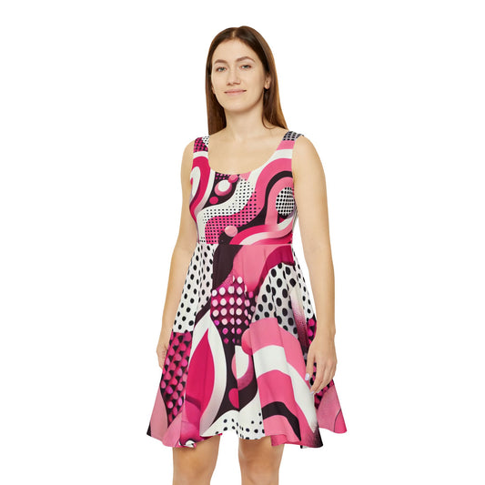Pink Splash Skater Dress