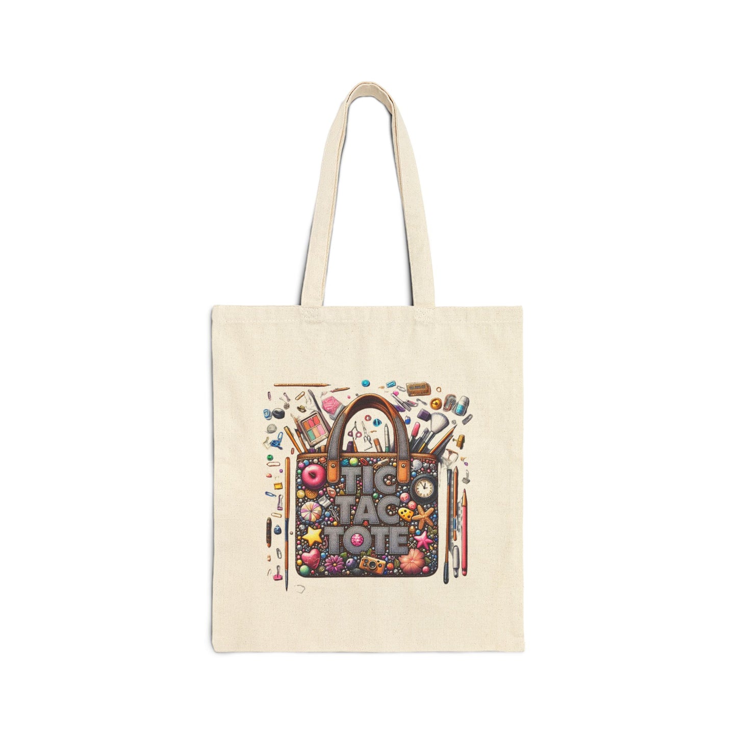 Tic Tac Tote - Cotton Canvas Tote Bag