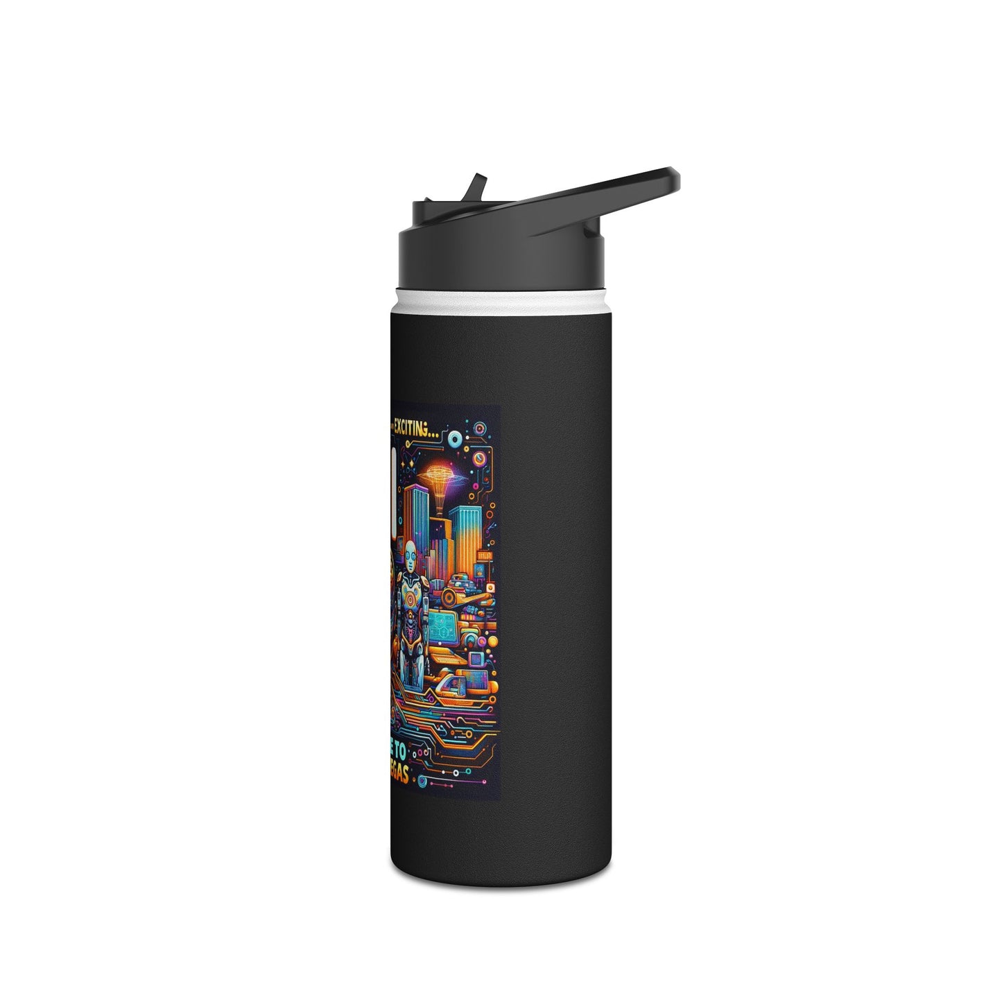 Welcome To AI In Vegas - Stainless Steel Water Bottle, Standard Lid