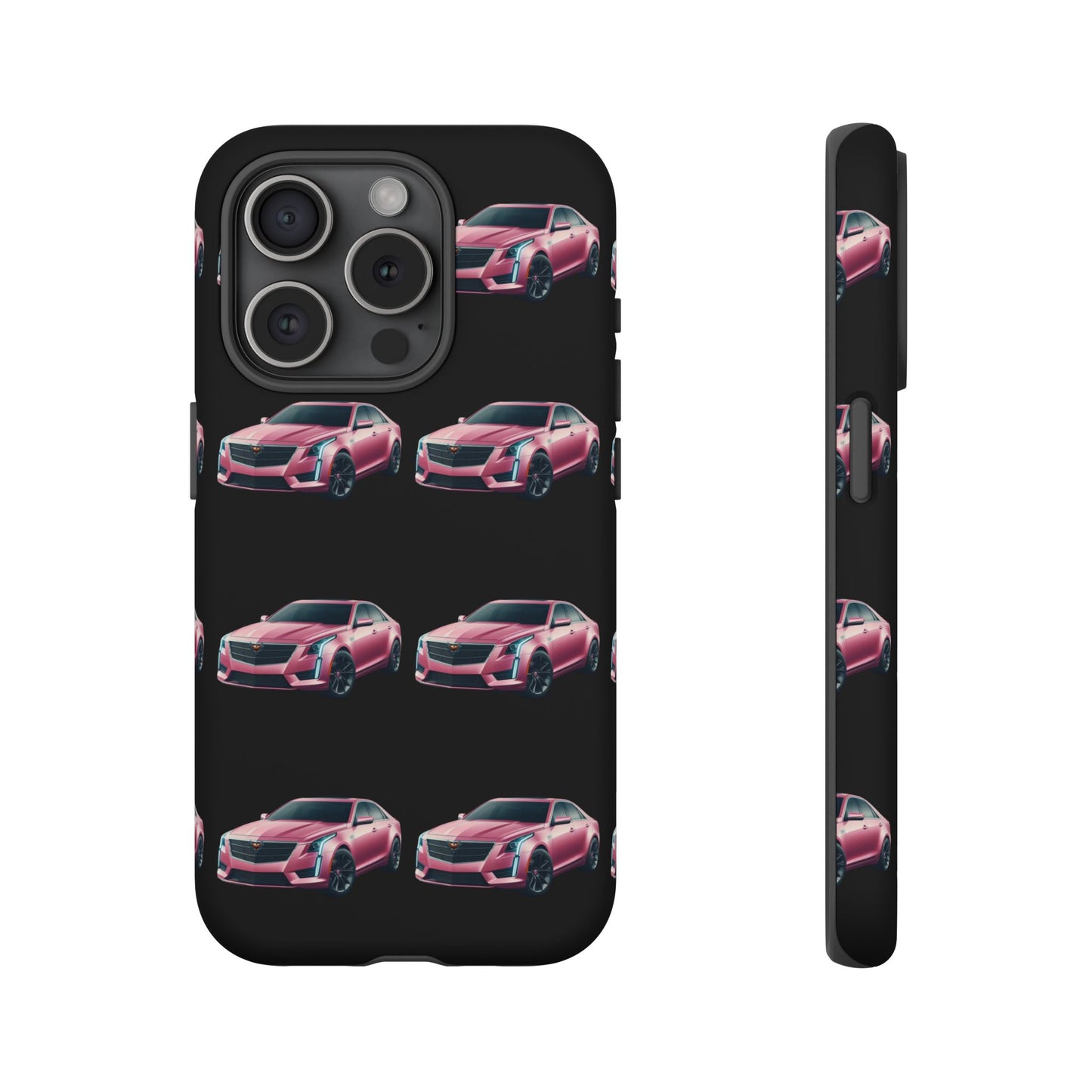 Pink Caddy On Black Phone Case