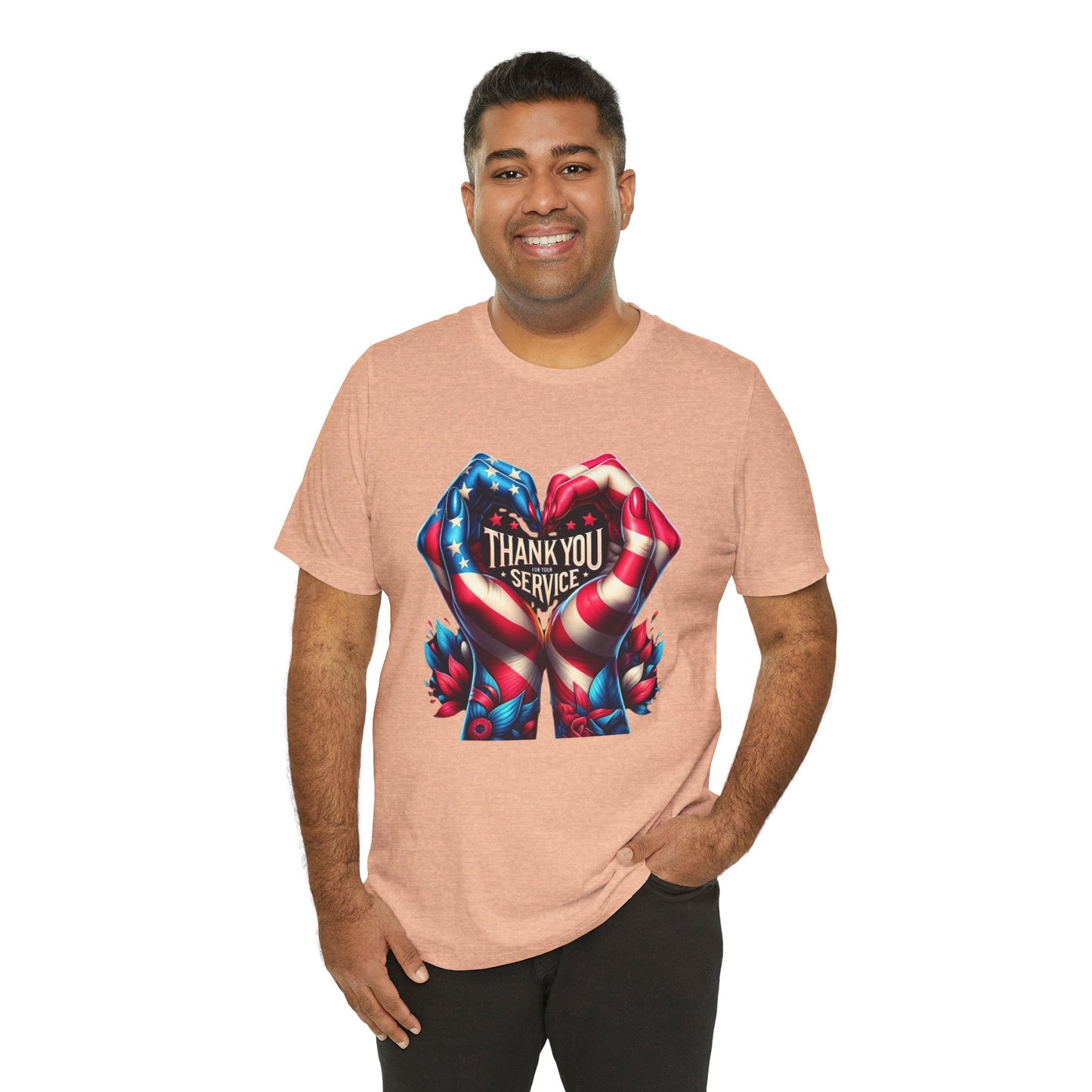 "Thank You For Your Service" - Both Sides Printed - Short Sleeve Tee
