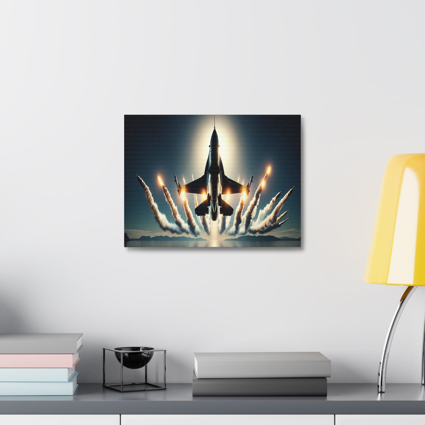 Afterburners, F16 Aircraft on Stretched Canvas