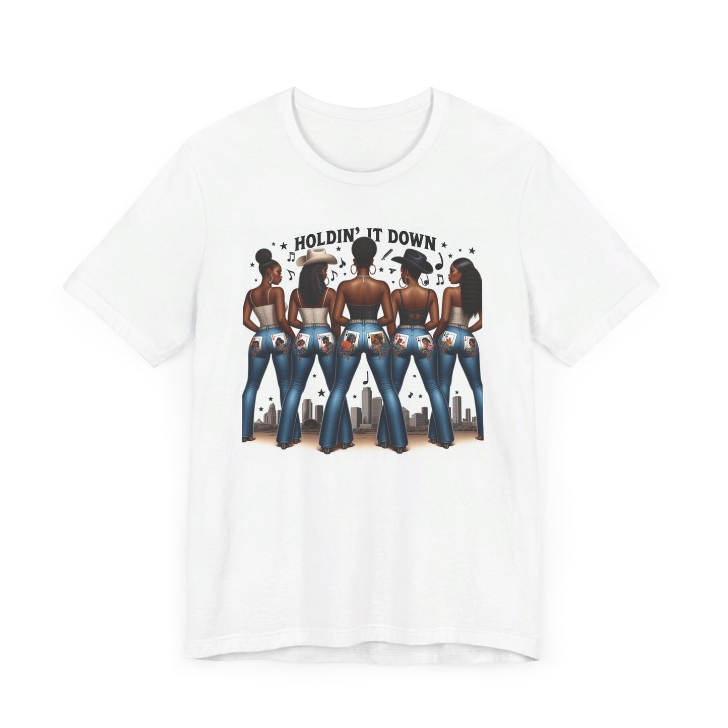 Holdin' It Down - White T Only - 2 Sided Short Sleeve Tee