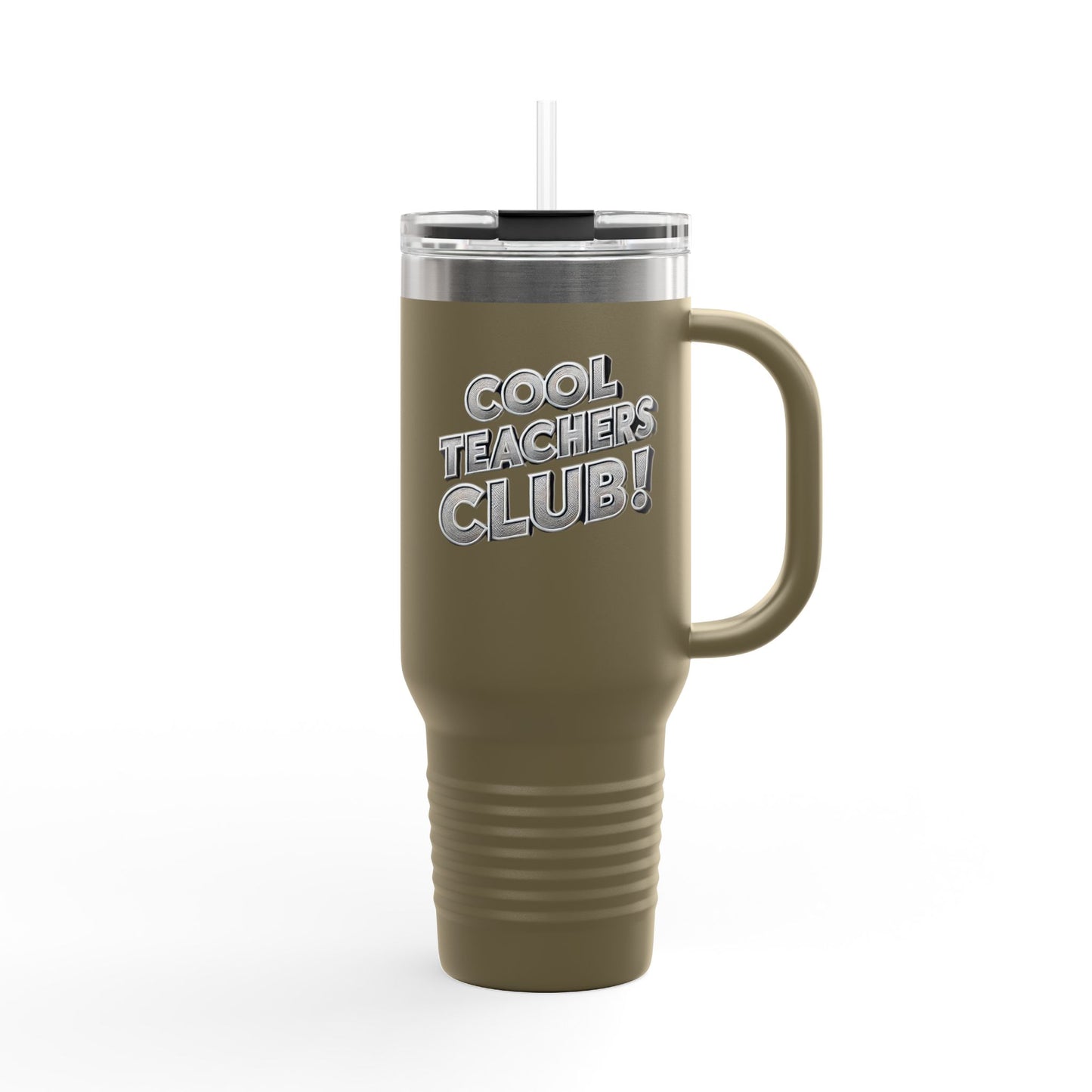 Cool Teacher's Club, Spill-proof, 40oz Stainless Steel Insulated Travel Mug