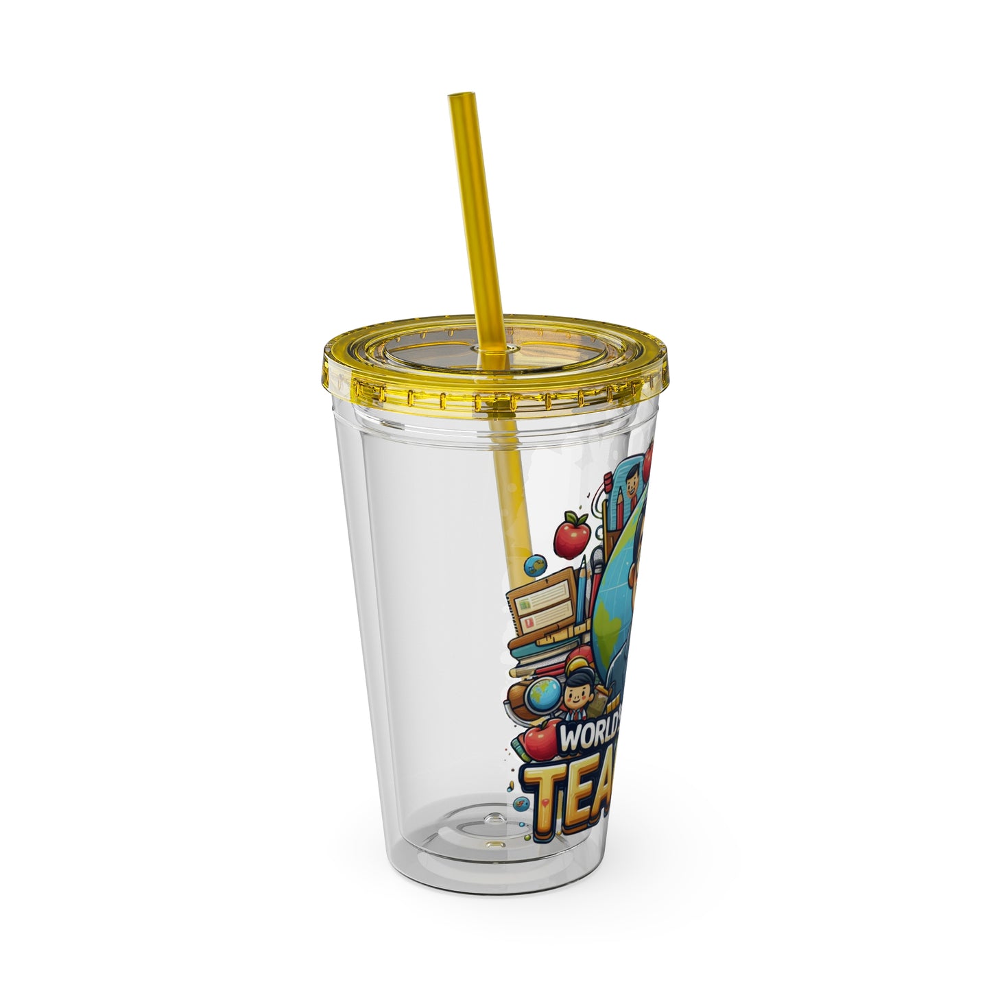 World's Greatest Teacher - Sunsplash Tumbler with Straw, 16oz (G1)