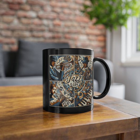 Jazz Is Life - Jazz -2 Sided - 11oz Black Coffee Cup