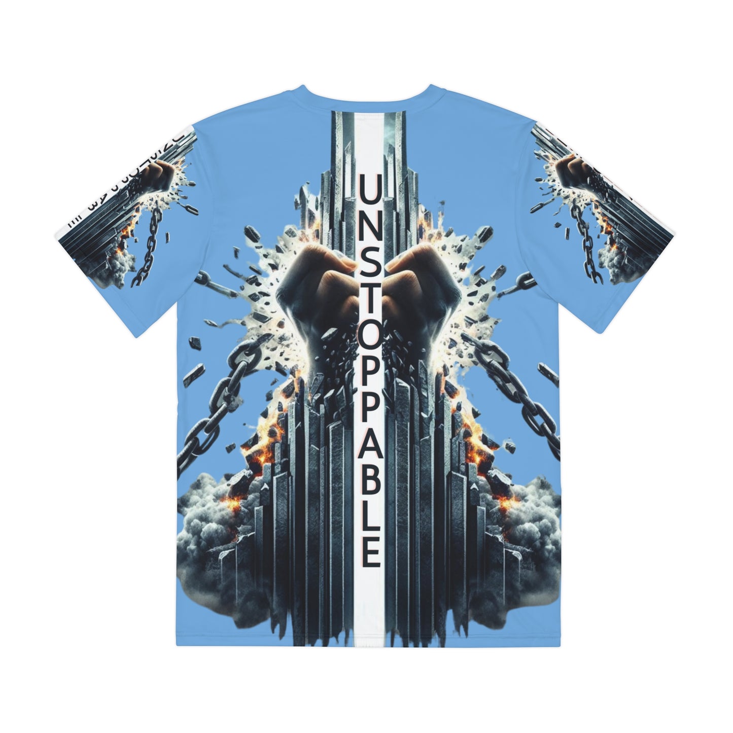 UNSTOPPABLE -Men's Polyester Tee - Light Blue