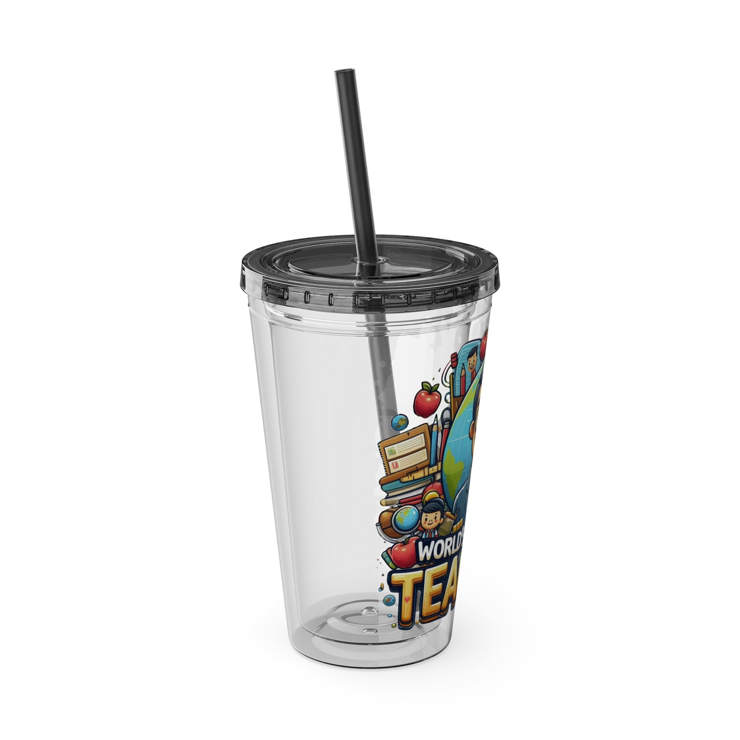 World's Greatest Teacher - Sunsplash Tumbler with Straw, 16oz (G1)