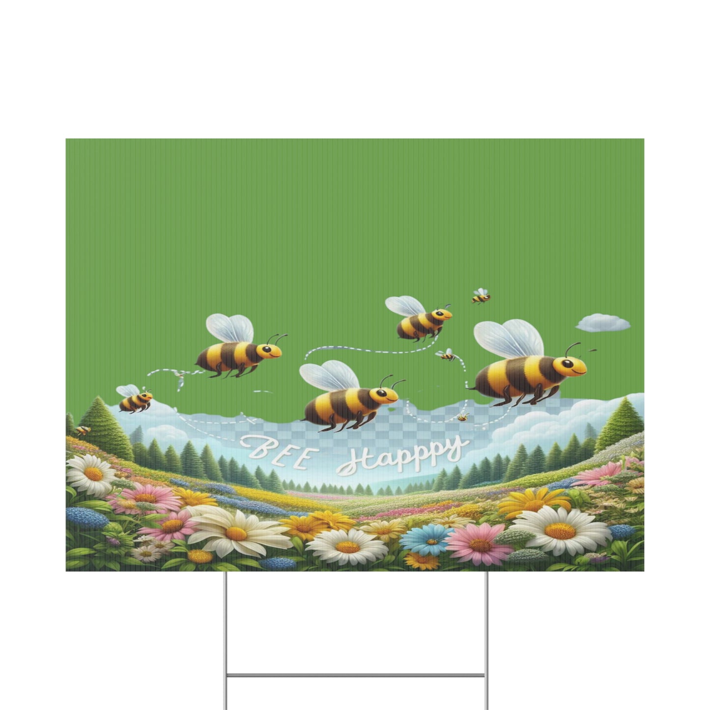 Bee Happy - Plastic Garden Sign