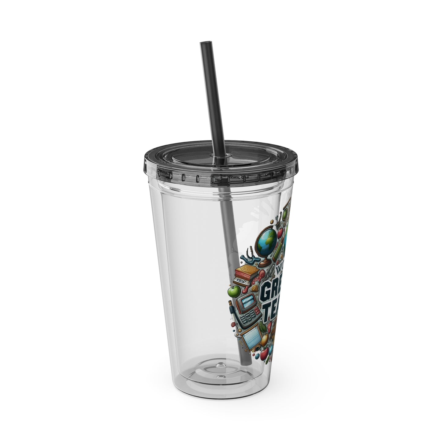 World's Greatest Teacher - Sunsplash Tumbler with Straw, 16oz (G3)