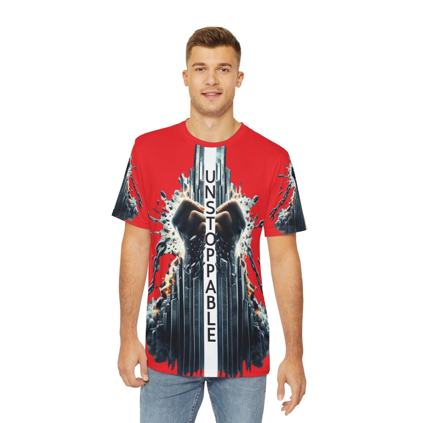 UNSTOPPABLE -Men's Polyester Tee - Red