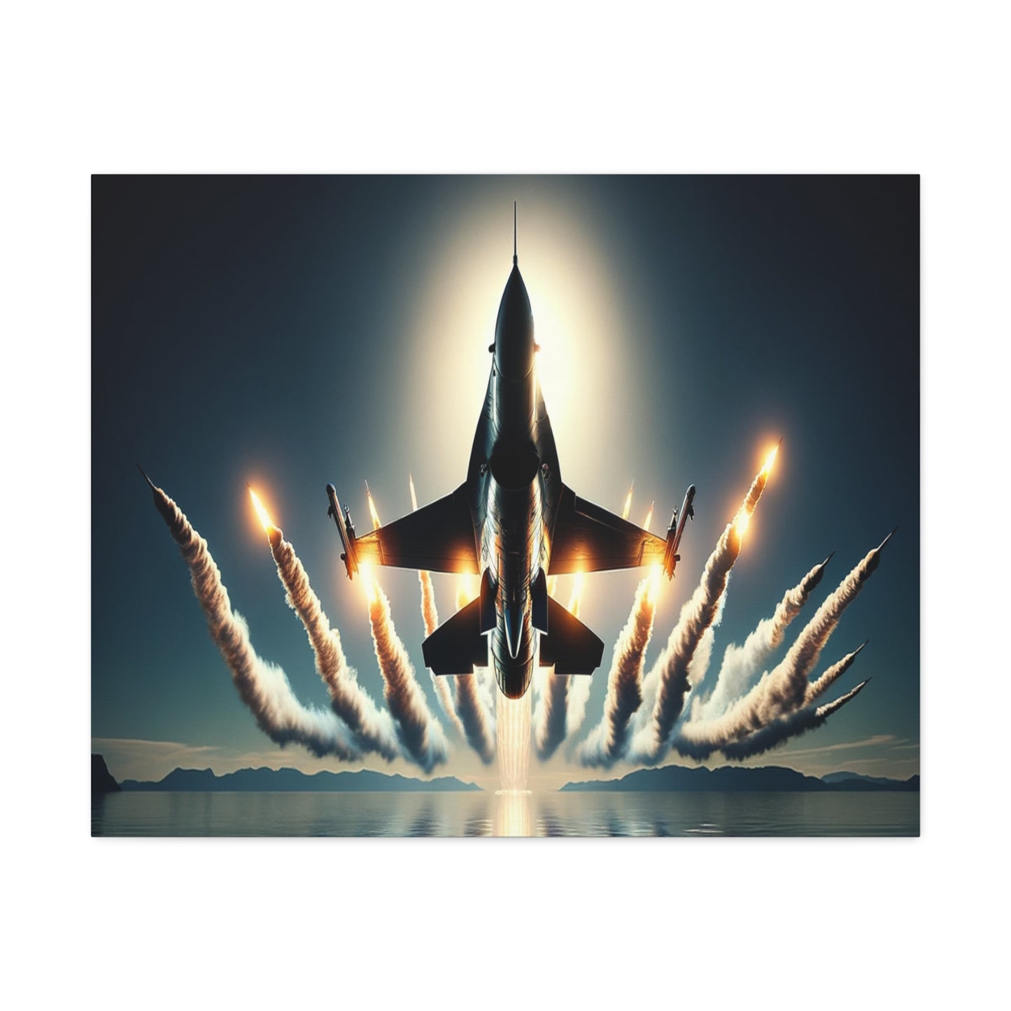 Afterburners, F16 Aircraft on Stretched Canvas