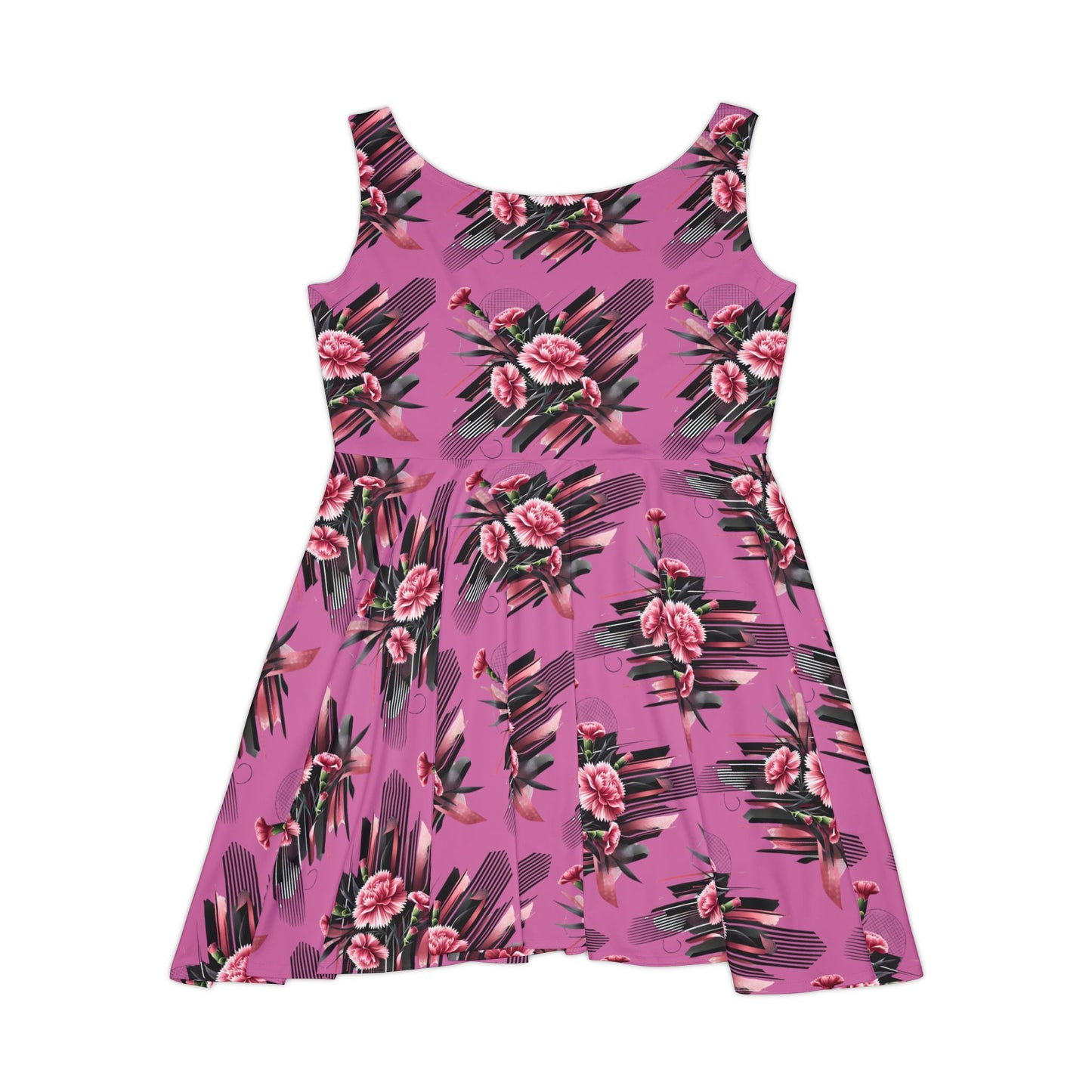 Pink Carnations On Light Pink Skater Dress