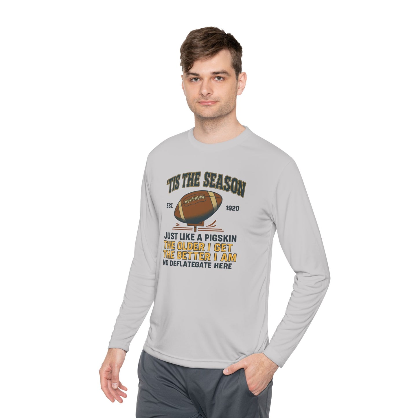 'TIS THE SEASON, Festive Long Sleeve Tee for Football Lovers, Perfect Gift for Sports Dads
