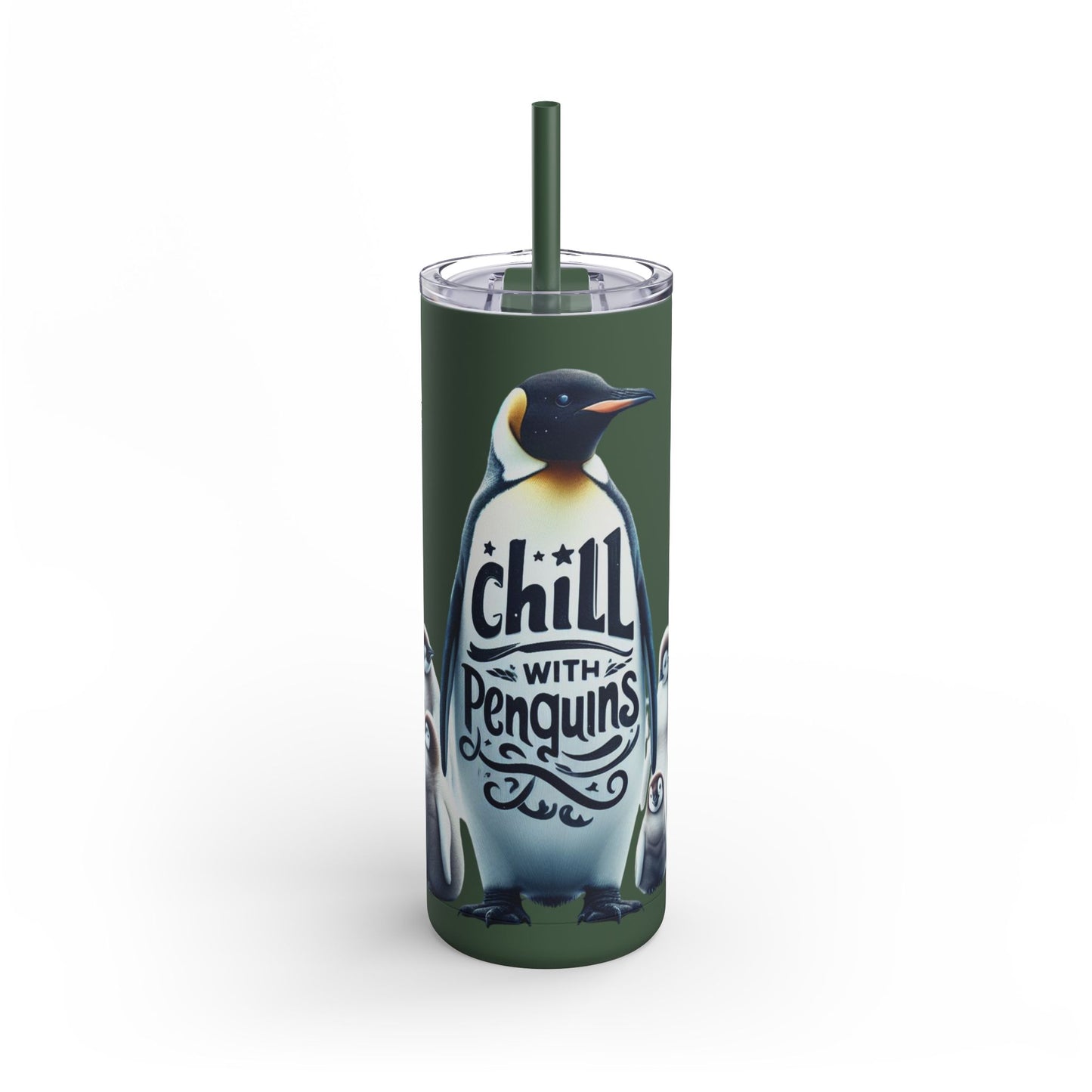 Chill With Penguins 20oz Maars Maker Skinny Matte Tumbler