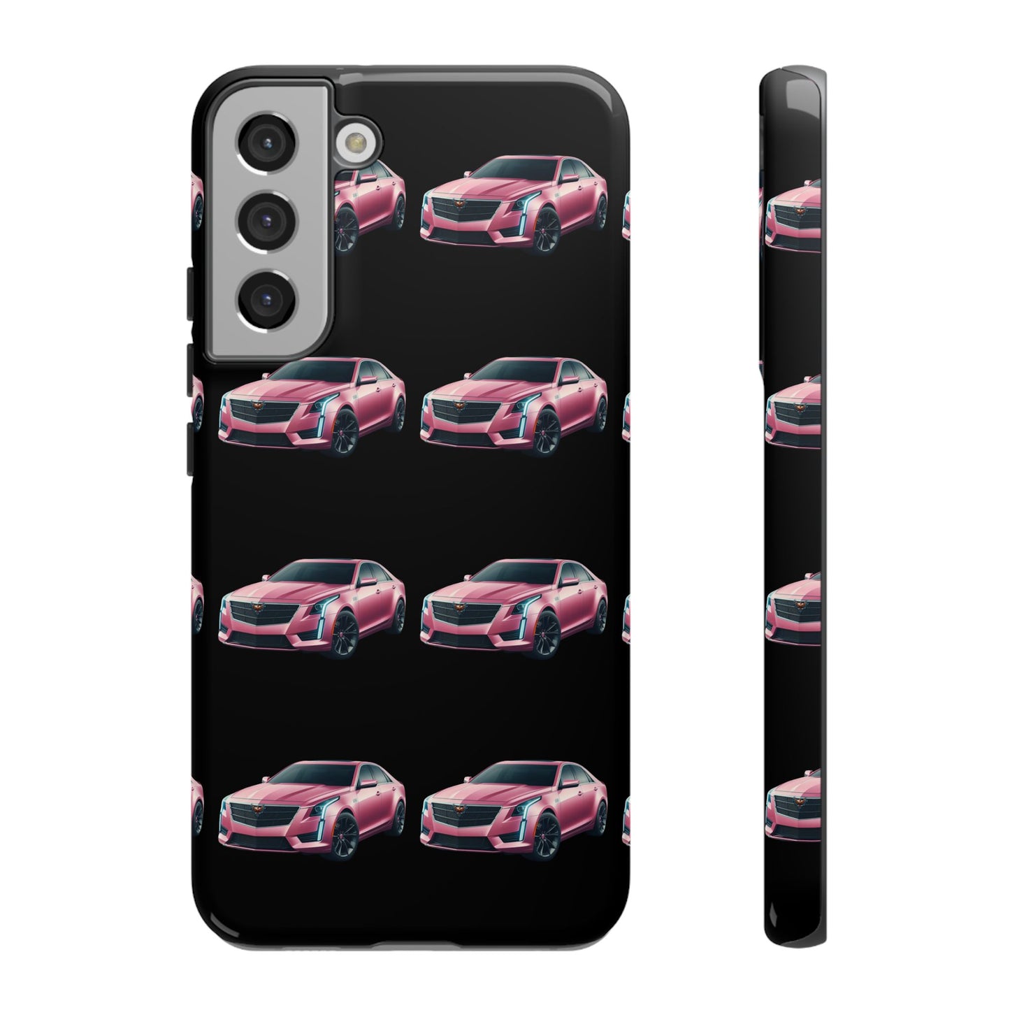Pink Caddy On Black Phone Case