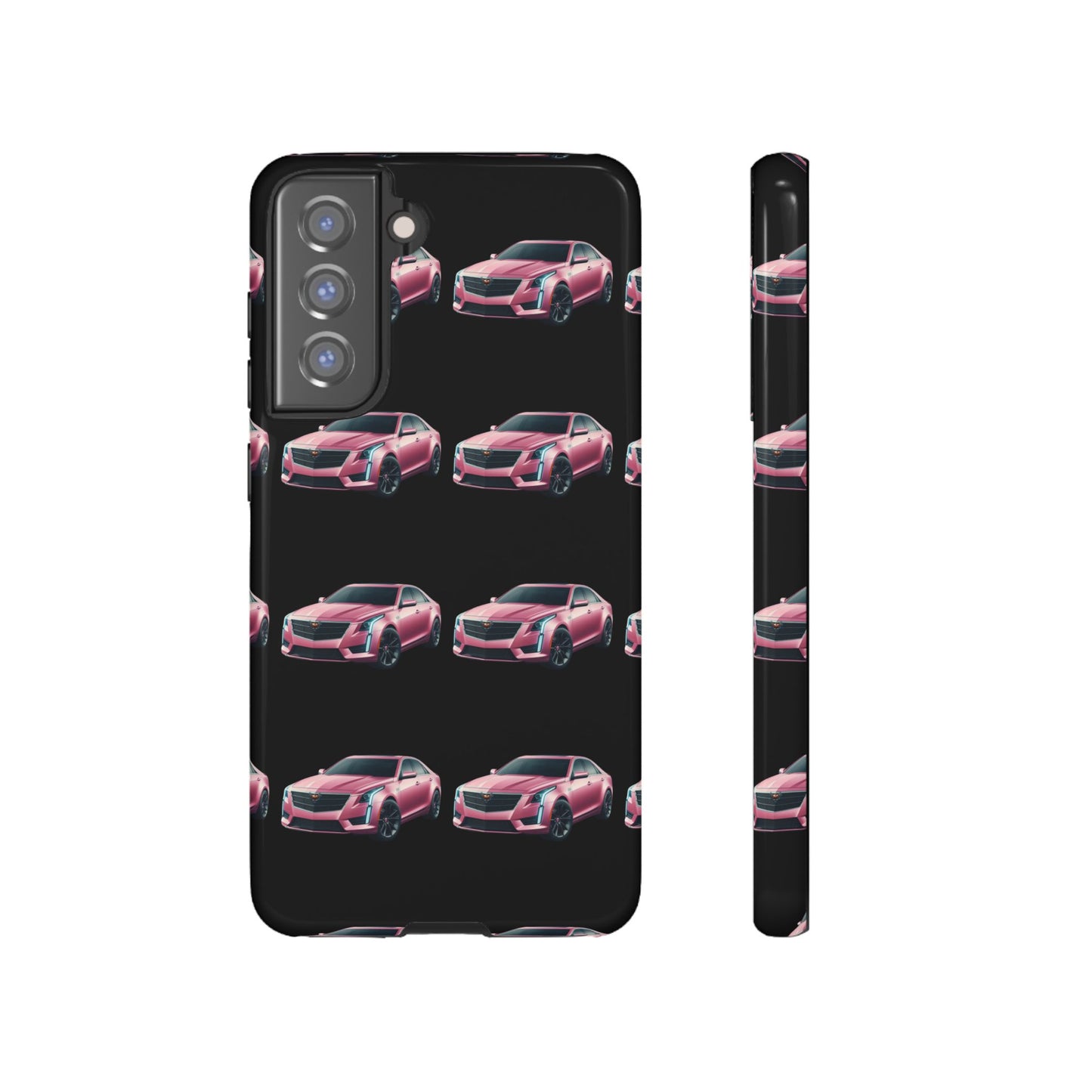 Pink Caddy On Black Phone Case