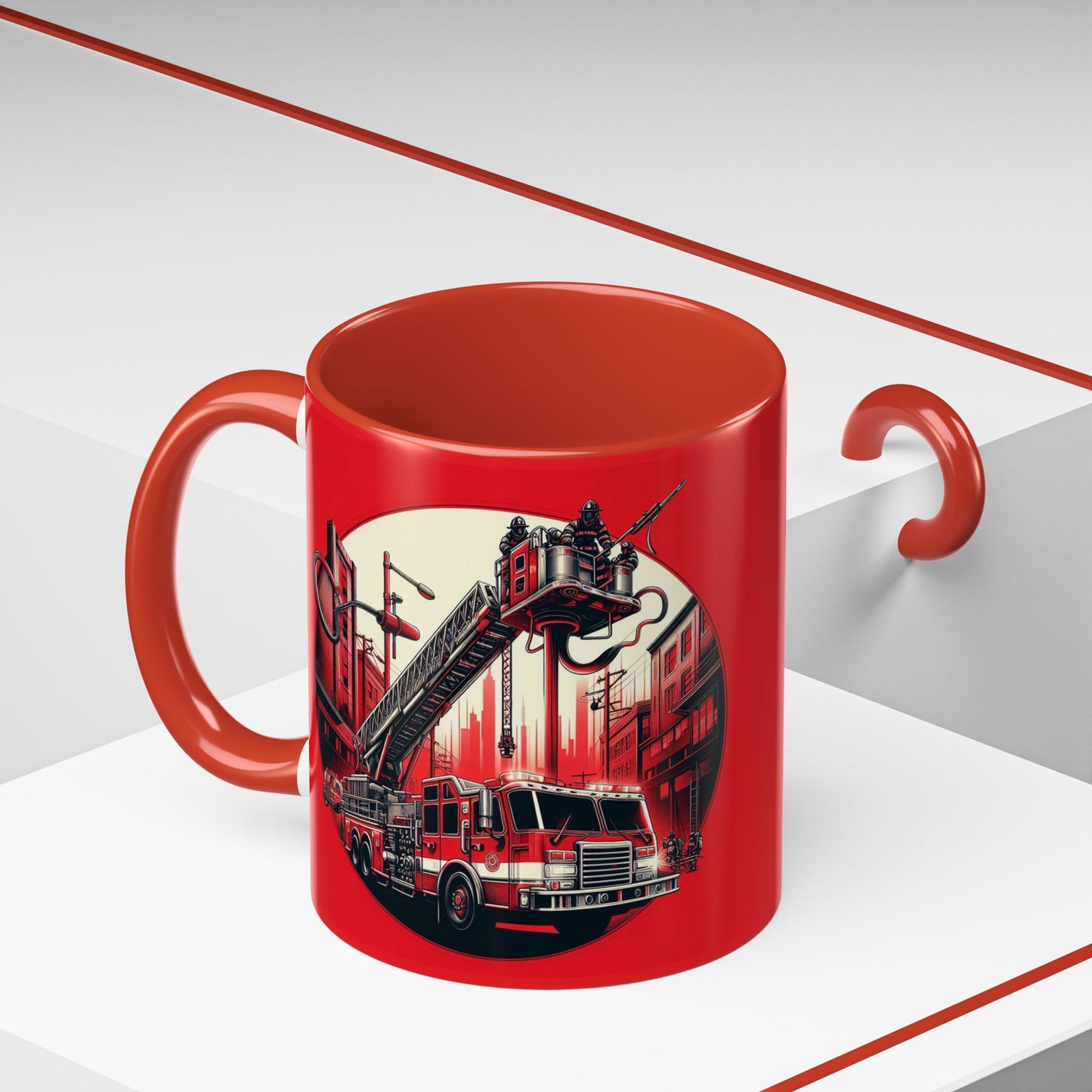 Courage Under Fire - Right Hand - 11oz Red/White Accent Coffee Mug