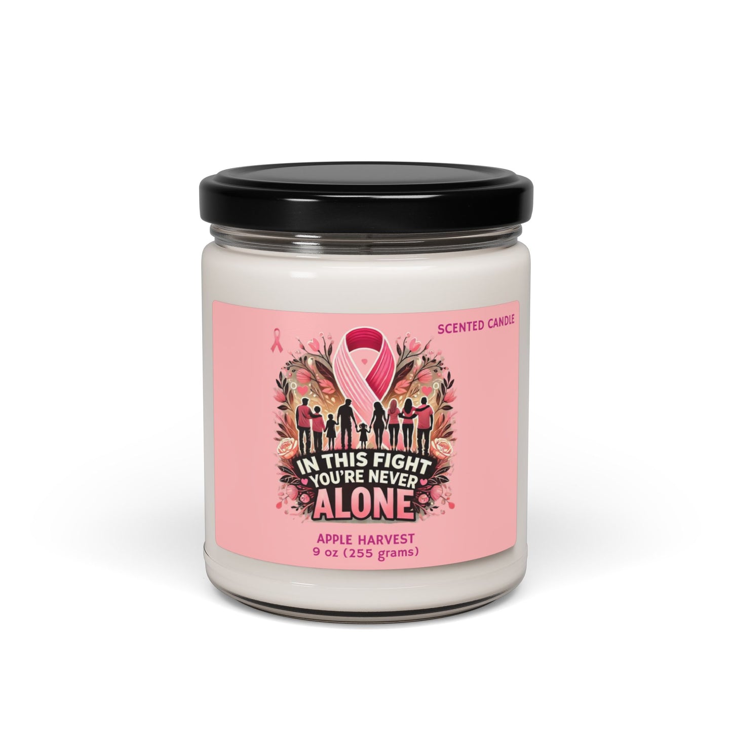 Breast Cancer Awareness, Apple Harvest Scented Soy Candle, 9oz