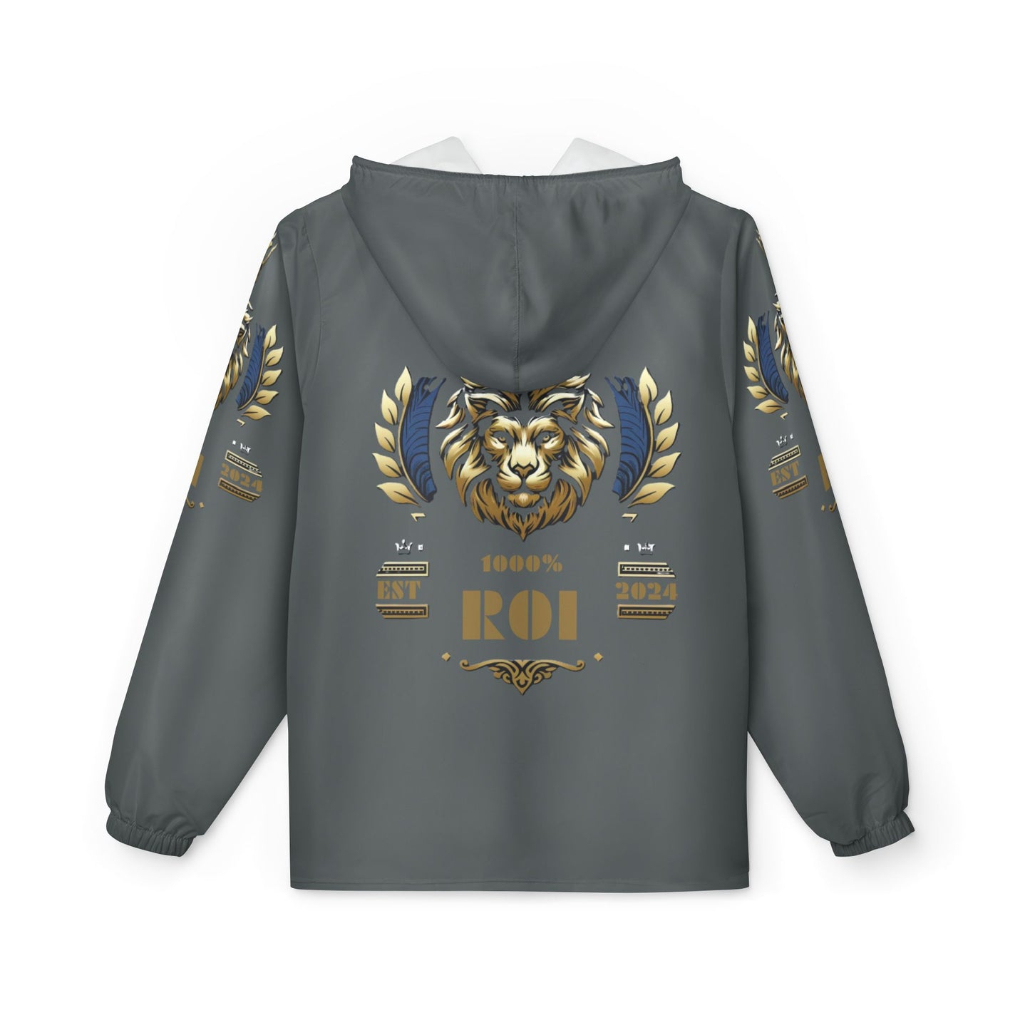 1000%ROI Windbreaker Jacket - Light Grey- Level Up Flag
