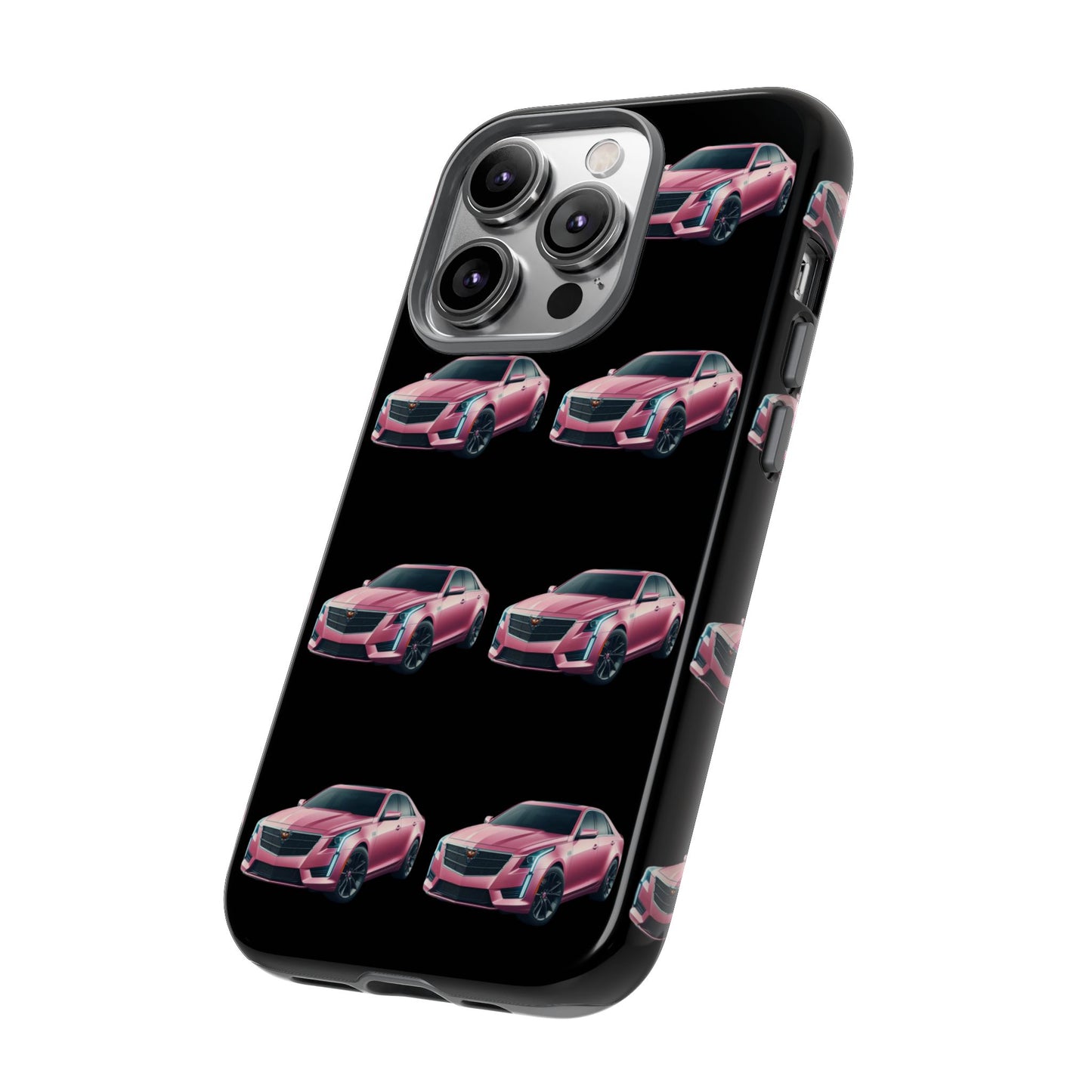 Pink Caddy On Black Phone Case