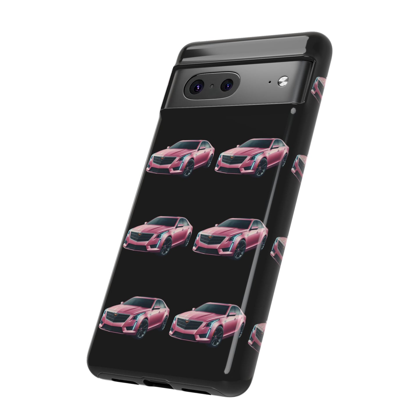 Pink Caddy On Black Phone Case