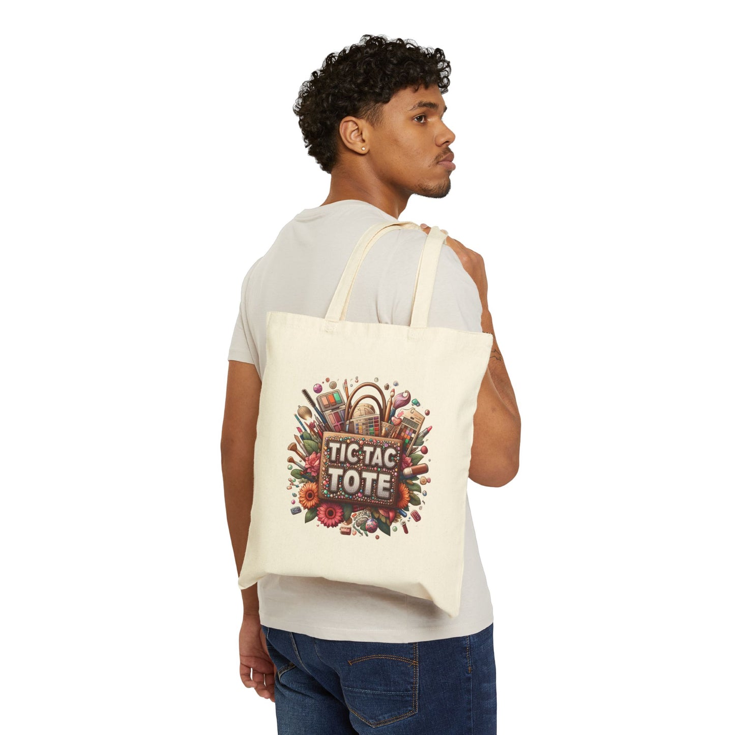 Tic Tac Tote - Cotton Canvas Tote Bag