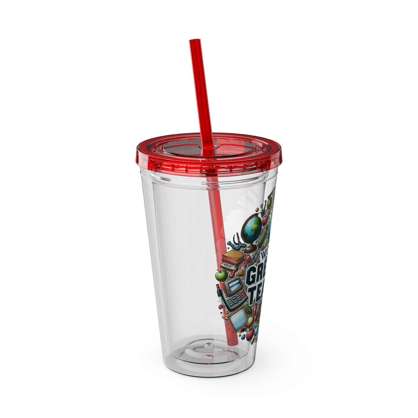 World's Greatest Teacher - Sunsplash Tumbler with Straw, 16oz (G3)