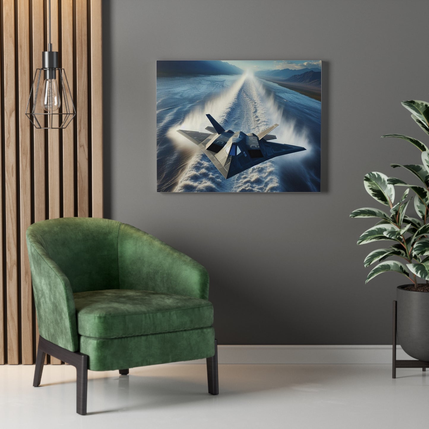 F117 Aircraft On Low Approach -  Stretched Canvas