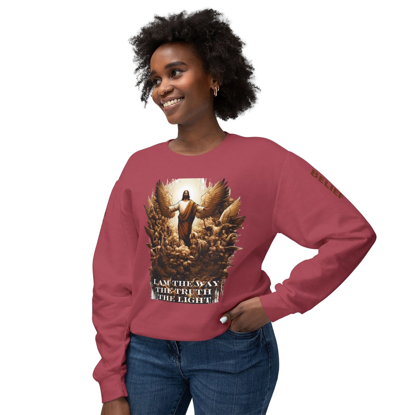 The Way The Truth and The Light Unisex Lightweight Crewneck Sweatshirt