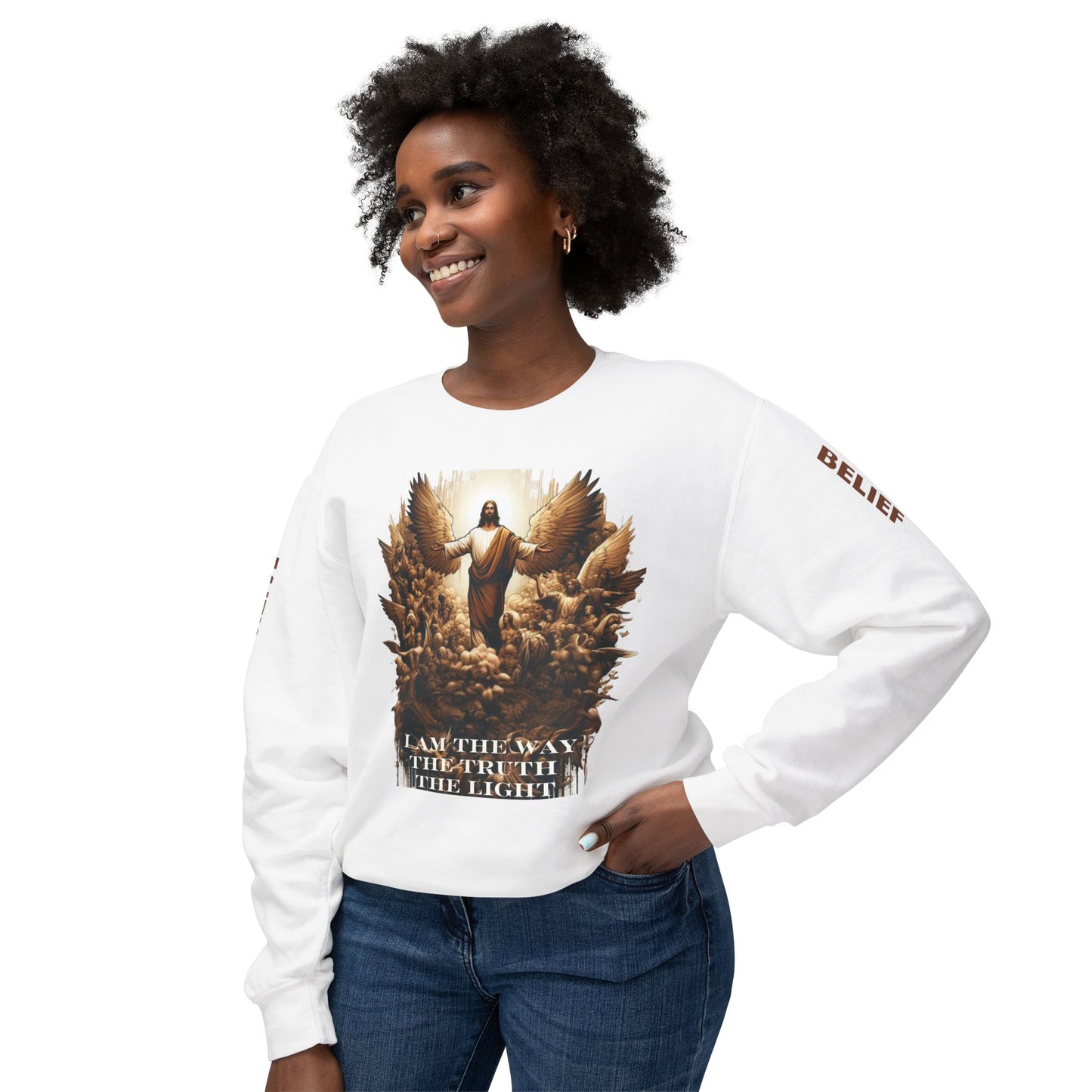 The Way The Truth and The Light Unisex Lightweight Crewneck Sweatshirt