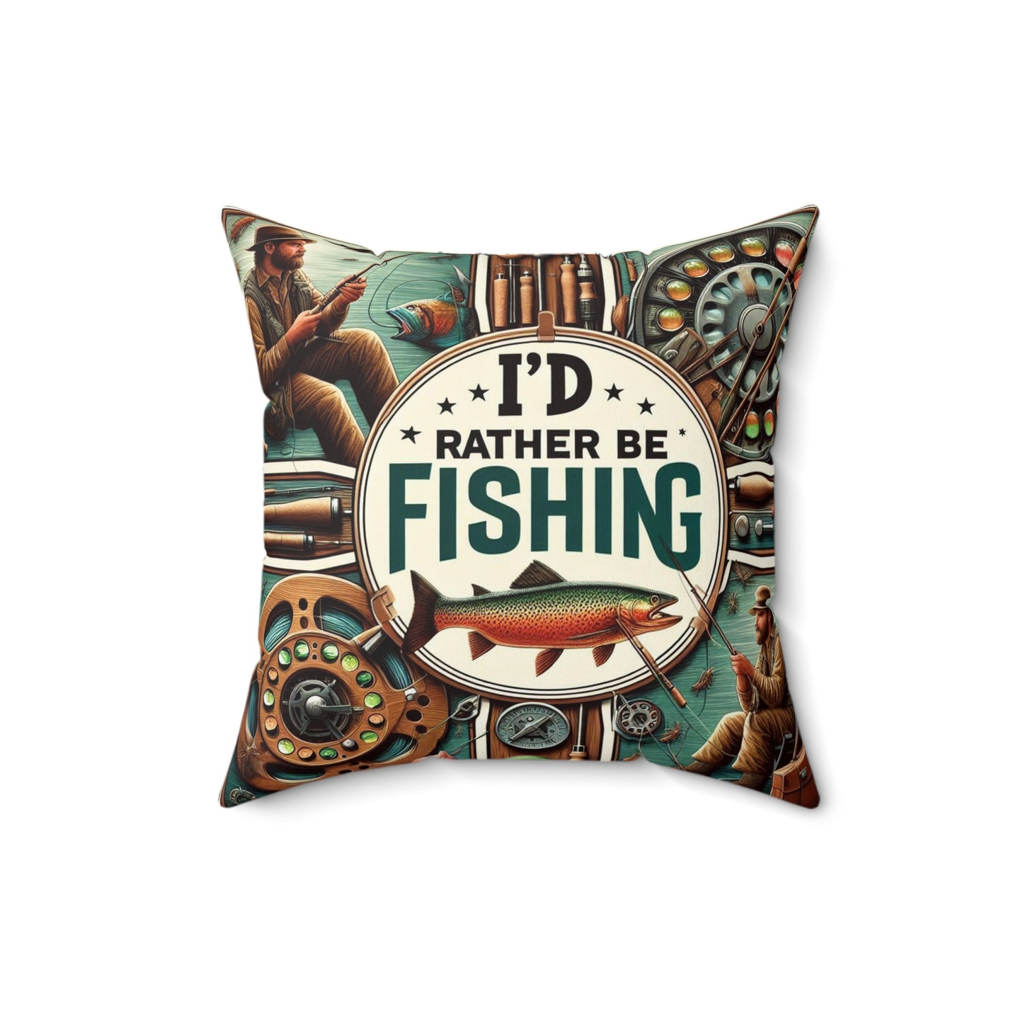 I'd Rather Be Fishing Pillow