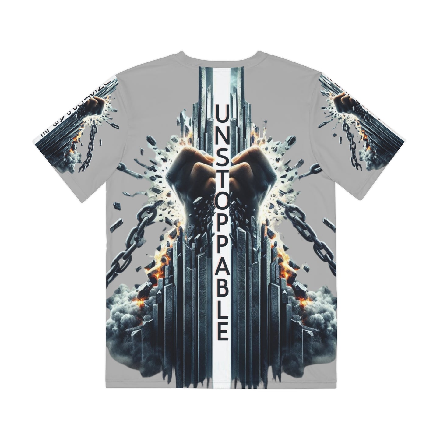 UNSTOPPABLE -Men's Polyester Tee - Light Grey