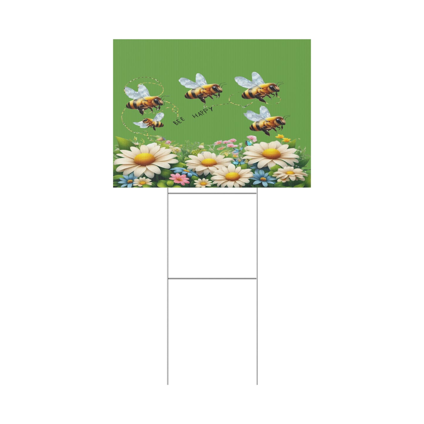 Bee Happy - Plastic Garden Sign