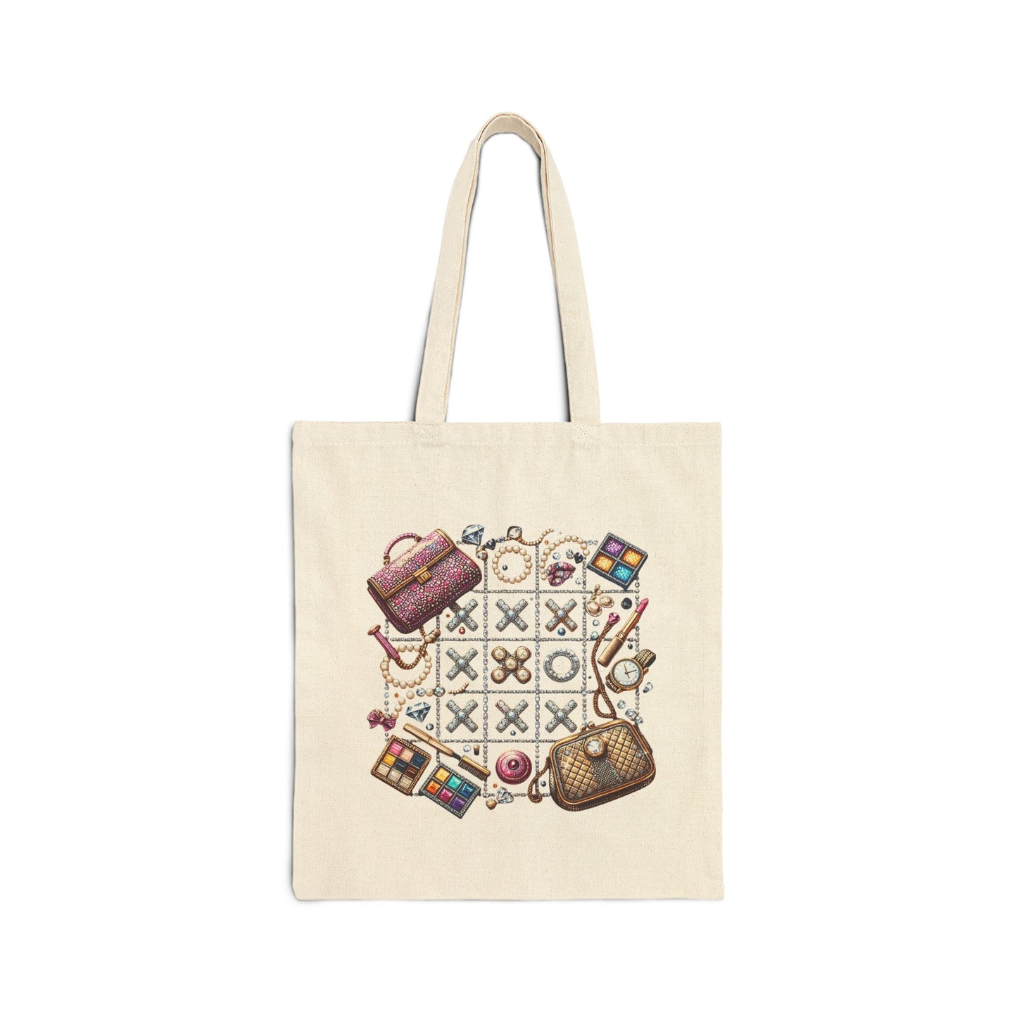Tic Tac Tote - Cotton Canvas Tote Bag