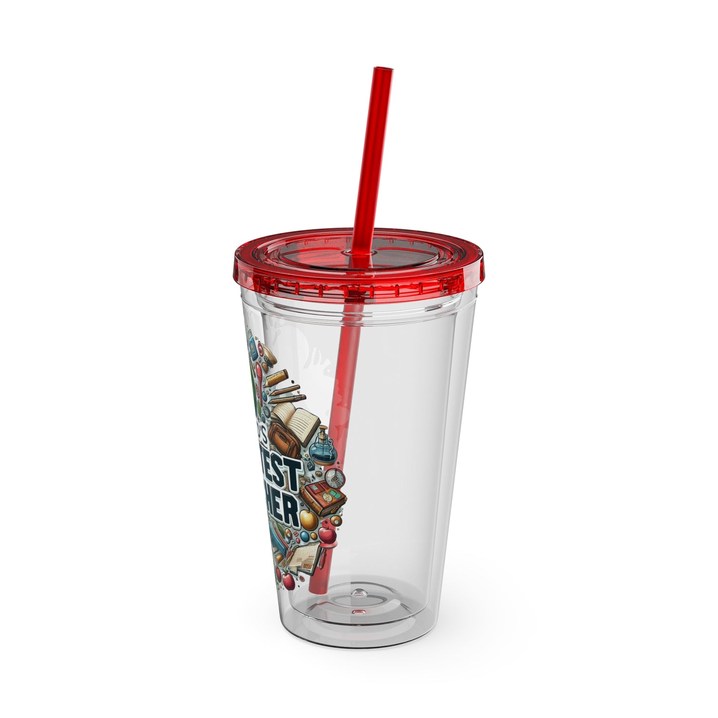 World's Greatest Teacher - Sunsplash Tumbler with Straw, 16oz (G3)