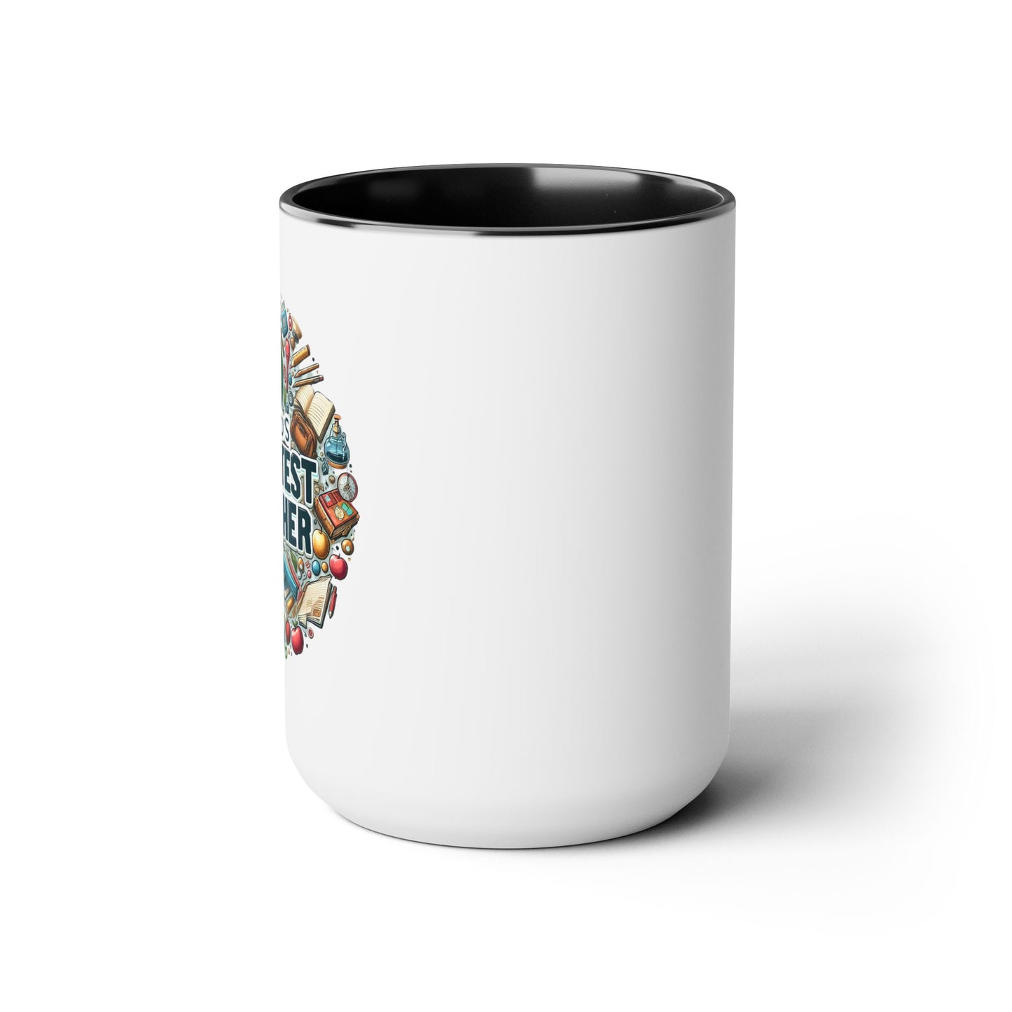 World's Greatest Teacher - Two-Tone Coffee Mugs, 15oz, (LeftG3)