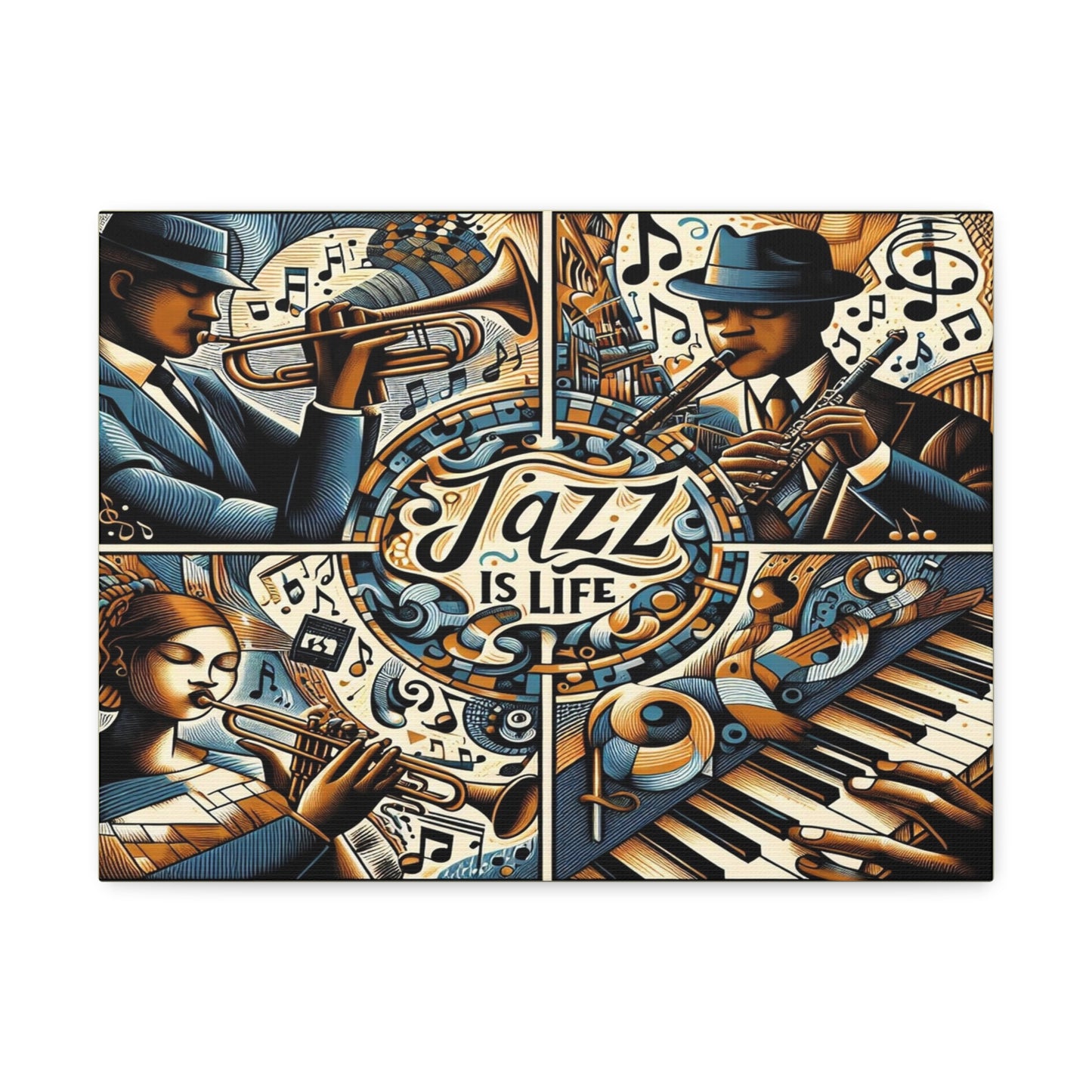 Jazz Is Life - Original Inspiration - on Stretched Canvas