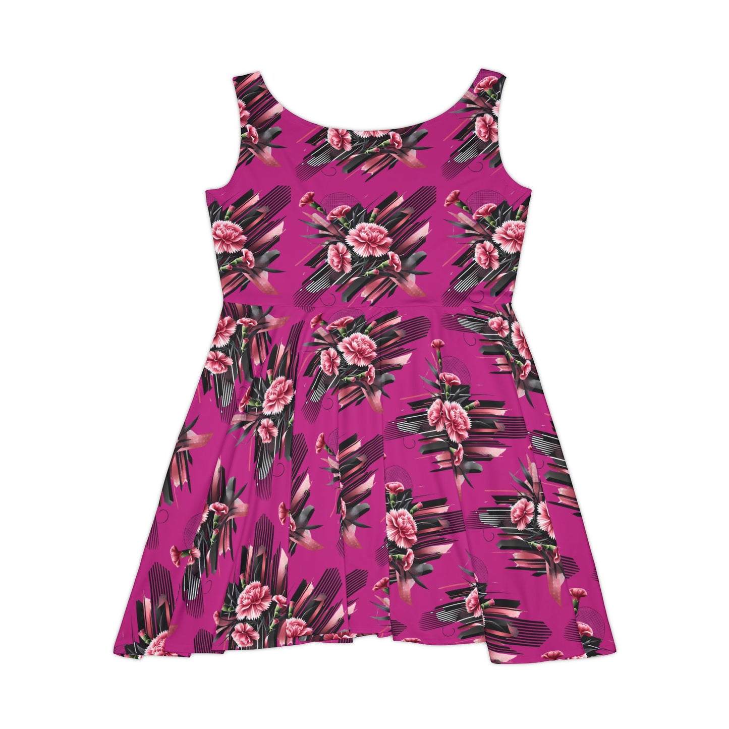 Pink Carnations On Pink Skater Dress