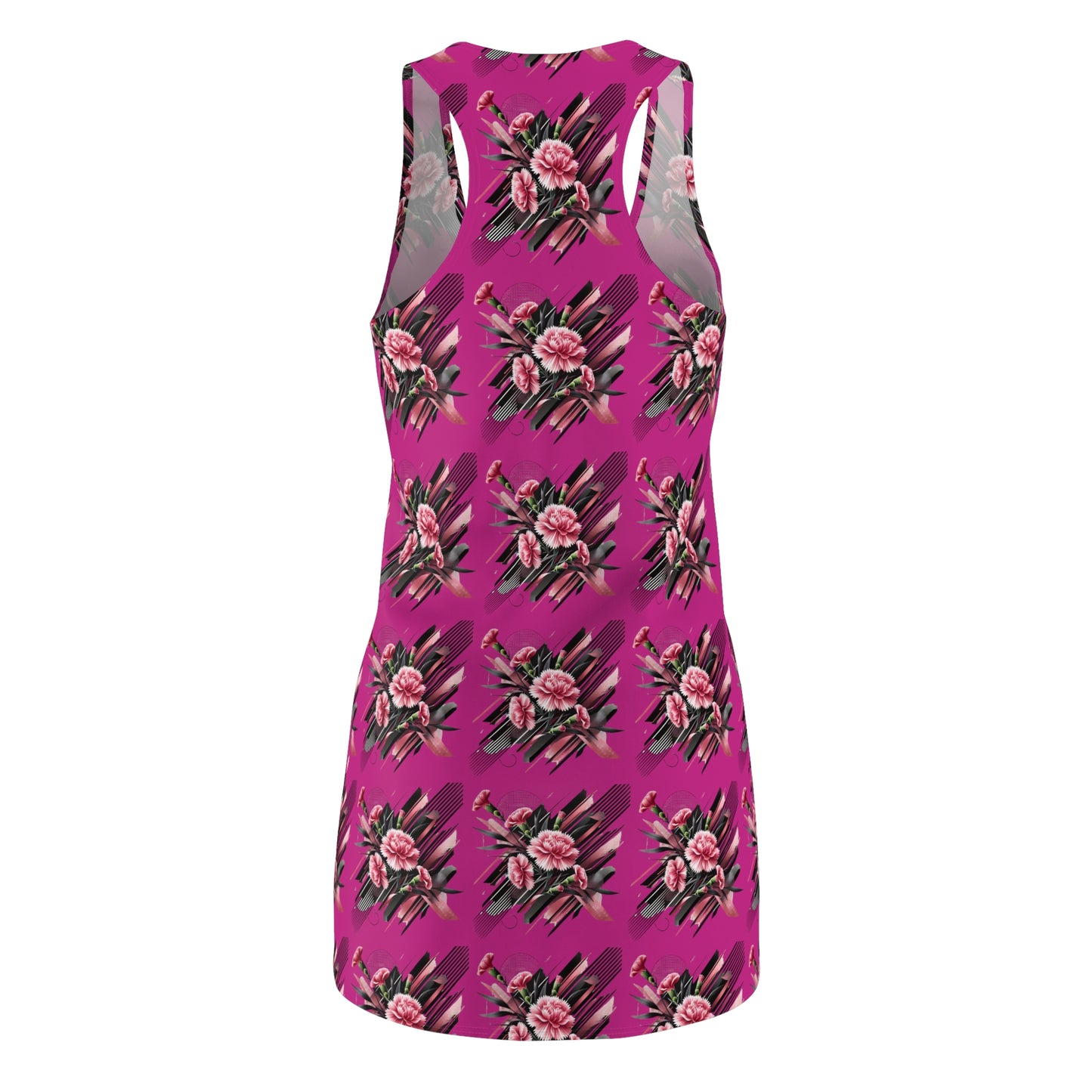 Pink Carnations On Pink Racerback Dress