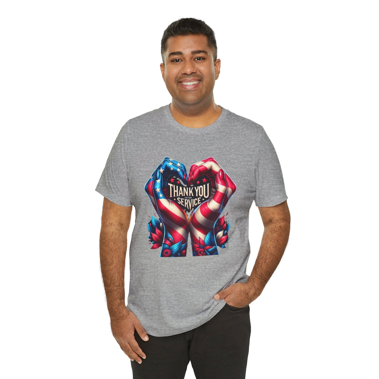 "Thank You For Your Service" - Both Sides Printed - Short Sleeve Tee