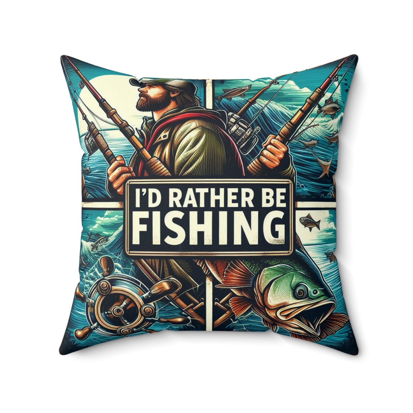 I'd Rather Be Fishing Pillow