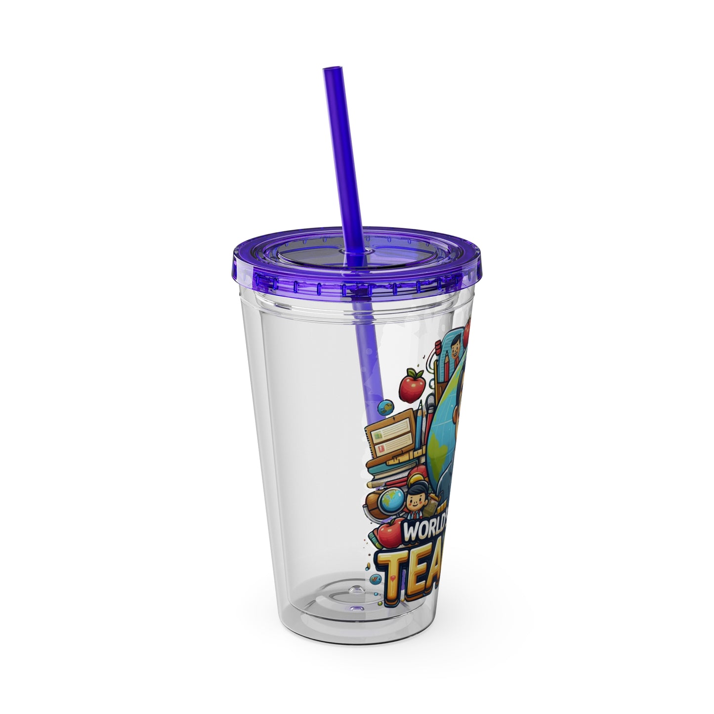 World's Greatest Teacher - Sunsplash Tumbler with Straw, 16oz (G1)