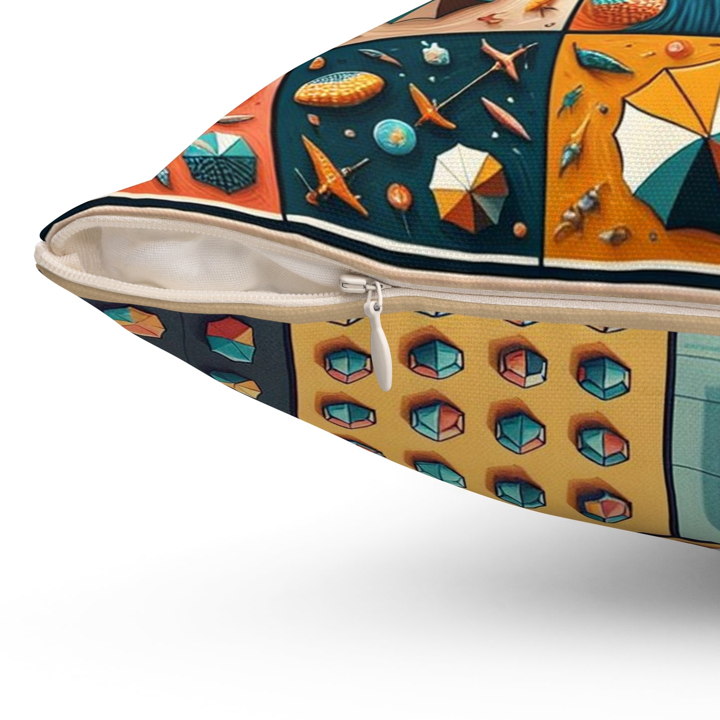 Life's A Beach - 2 Sided Print - Reversible - Spun Polyester Square Pillow