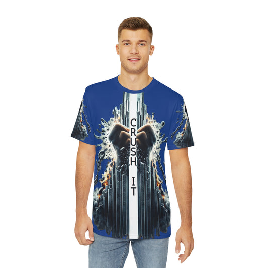 CRUSH IT! -Men's Polyester Tee - Dark Blue