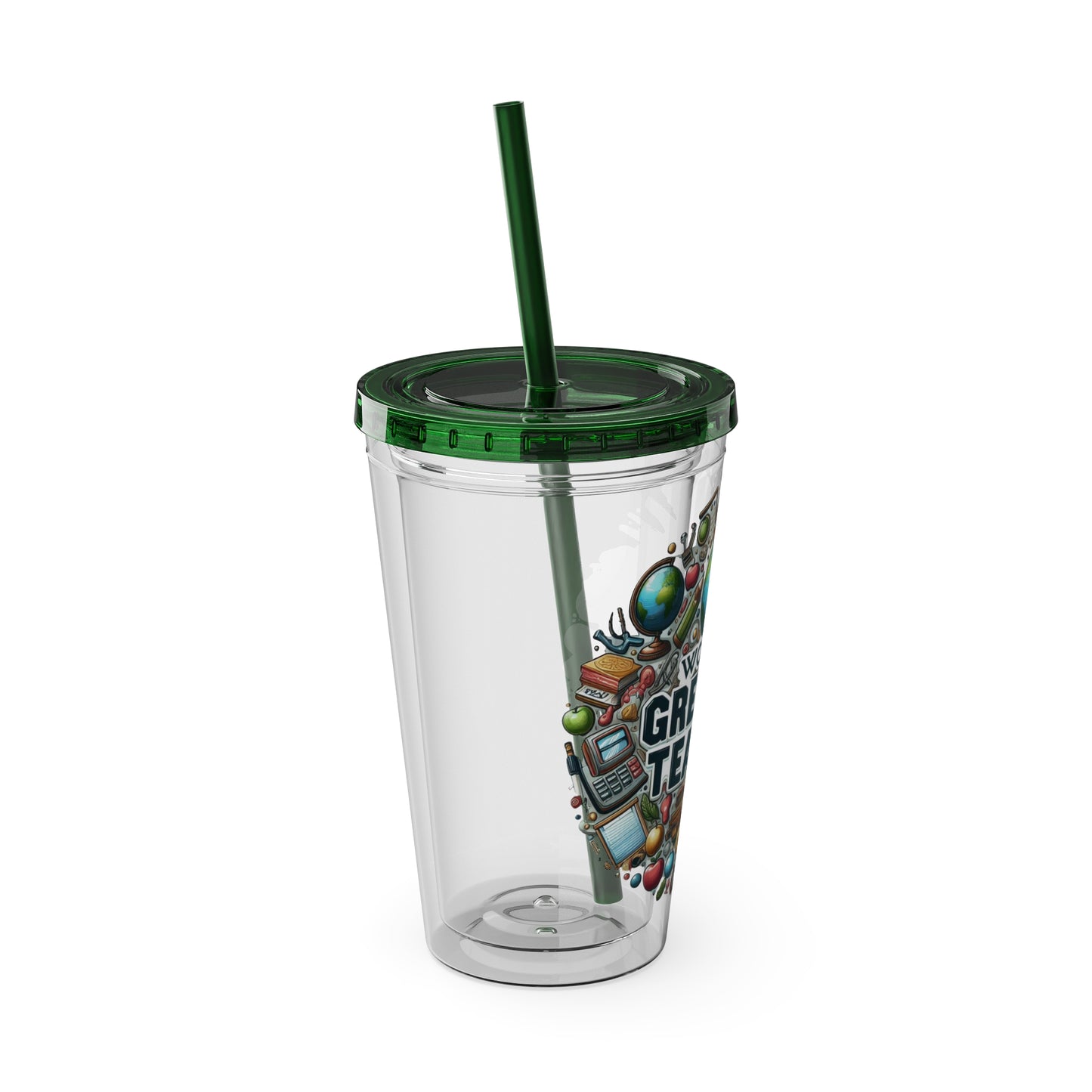 World's Greatest Teacher - Sunsplash Tumbler with Straw, 16oz (G3)