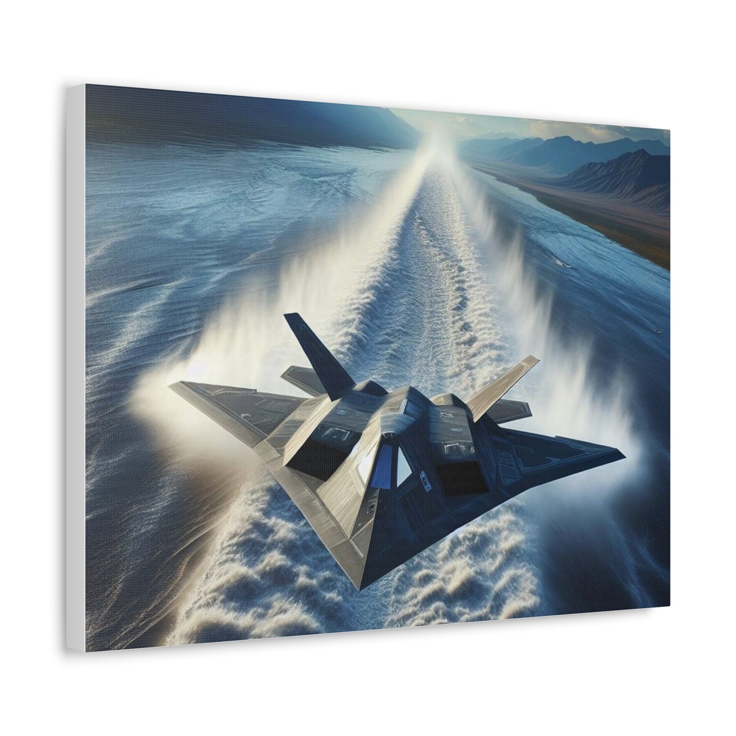 F117 Aircraft On Low Approach -  Stretched Canvas