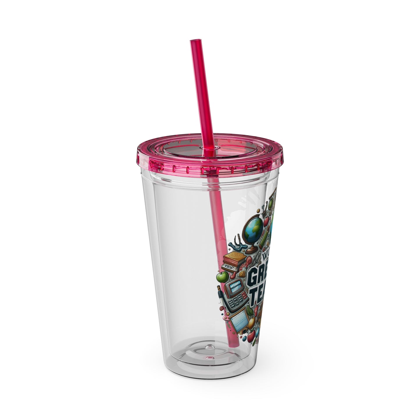 World's Greatest Teacher - Sunsplash Tumbler with Straw, 16oz (G3)